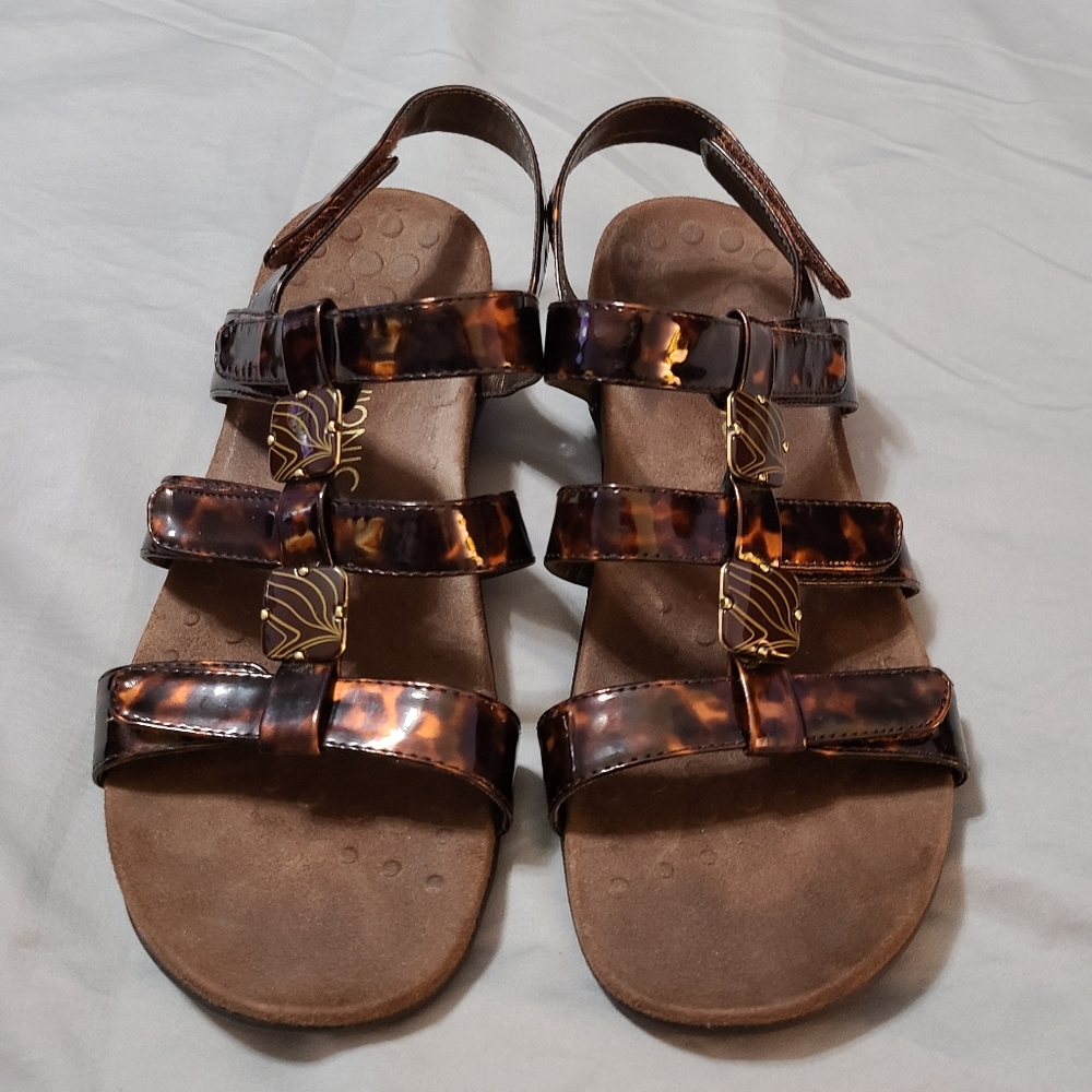 Vionic 44amber Tortoiseshell Sandals 10 - image 4
